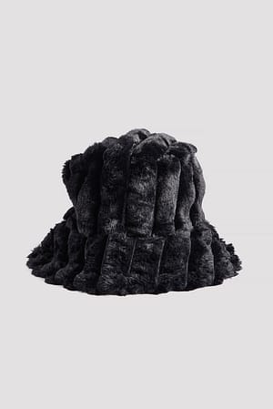 Black Fluffig buckethatt