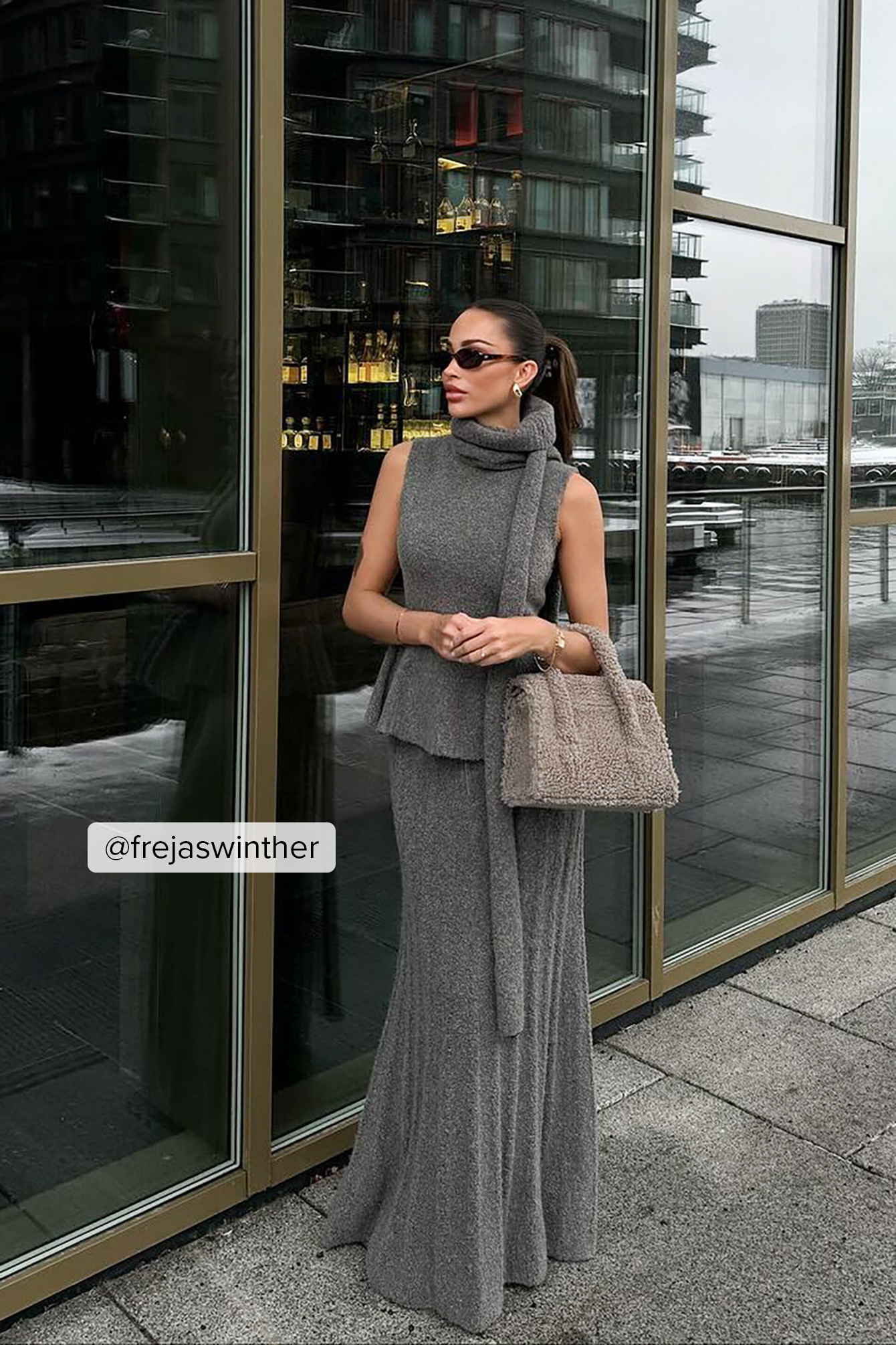 Grey maxi clearance dress outfit