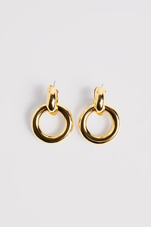 Gold Guldpläterade örhängen med dubbel ring