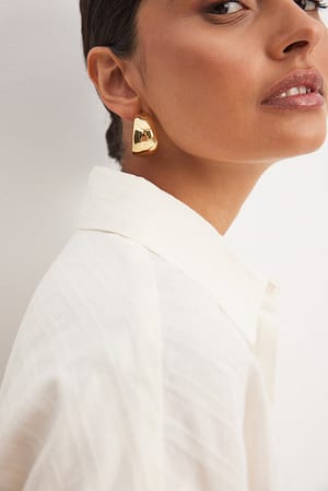 Gold Gold Plated Plain Wide Hoops