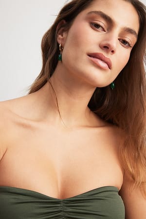 Jade Créoles avec perle pendante