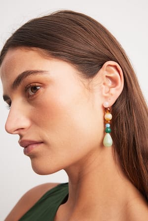 Multicolor Hanging Stone Earrings