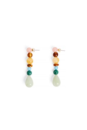 Multicolor Hanging Stone Earrings