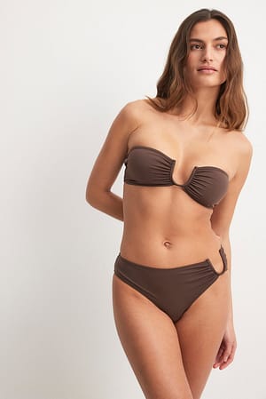 Brown Hardware Bandeau Bikini Top
