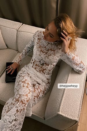 Lace See-Through Dress with Accessories