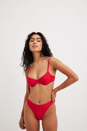 Red High Cut Bikini Panty