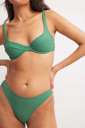 Green Culotte de bikini échancrée