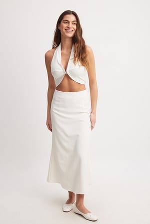 Off White Flowy midi-rok met hoge taille