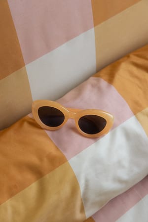 Burned Yellow Inflated Cateye Sunglasses