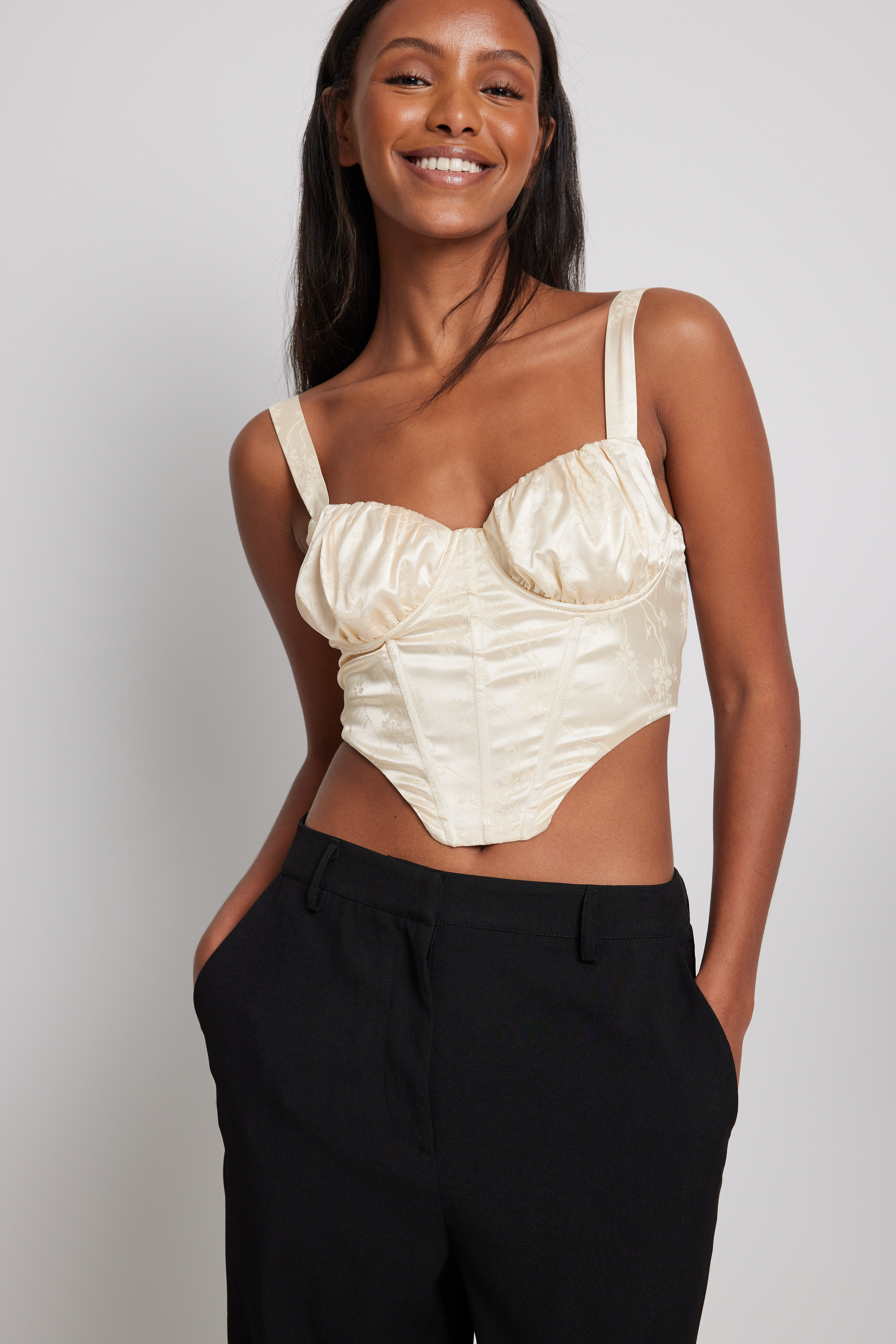 Top best sale beige satin