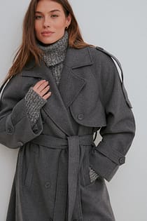 Wool Trench Coat Grey | NA-KD