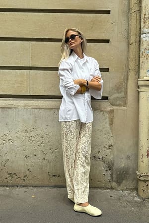 Offwhite Lace Pants