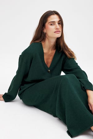 Dark Green Gebreide rok