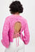 Knitted Open Back Balloon Sleeve Sweater