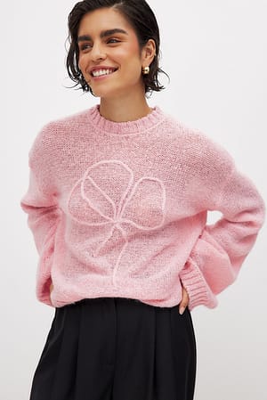 Pink Knitted Oversized Sweater