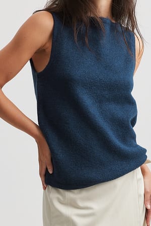 Knitted Tank Top Blue