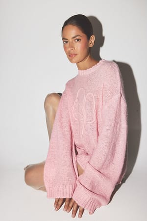 Pink Knitted Oversized Sweater