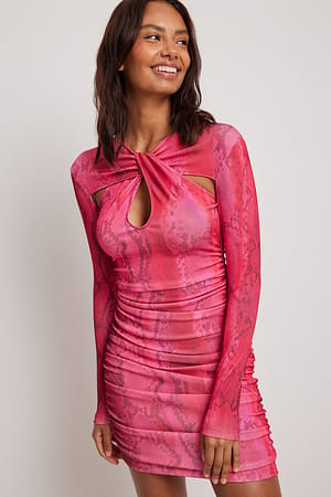 Pink Snake Miniklänning med knytdetalj