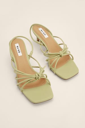 Knotted Slingback Sandals Green | NA-KD