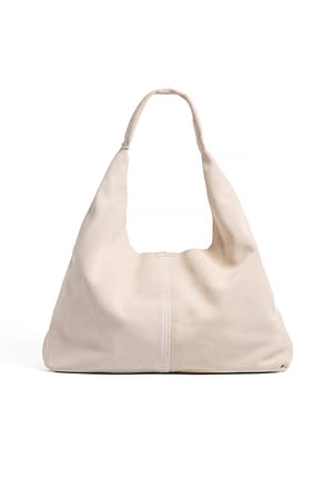 Cold Beige Tote Bag de cuero triangular