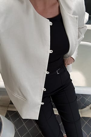 Offwhite Linen Blend Jacket
