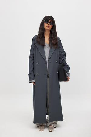 Dark Grey Trench long