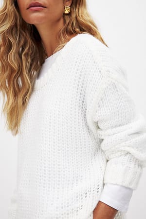 Offwhite Loose Knitted Sweater