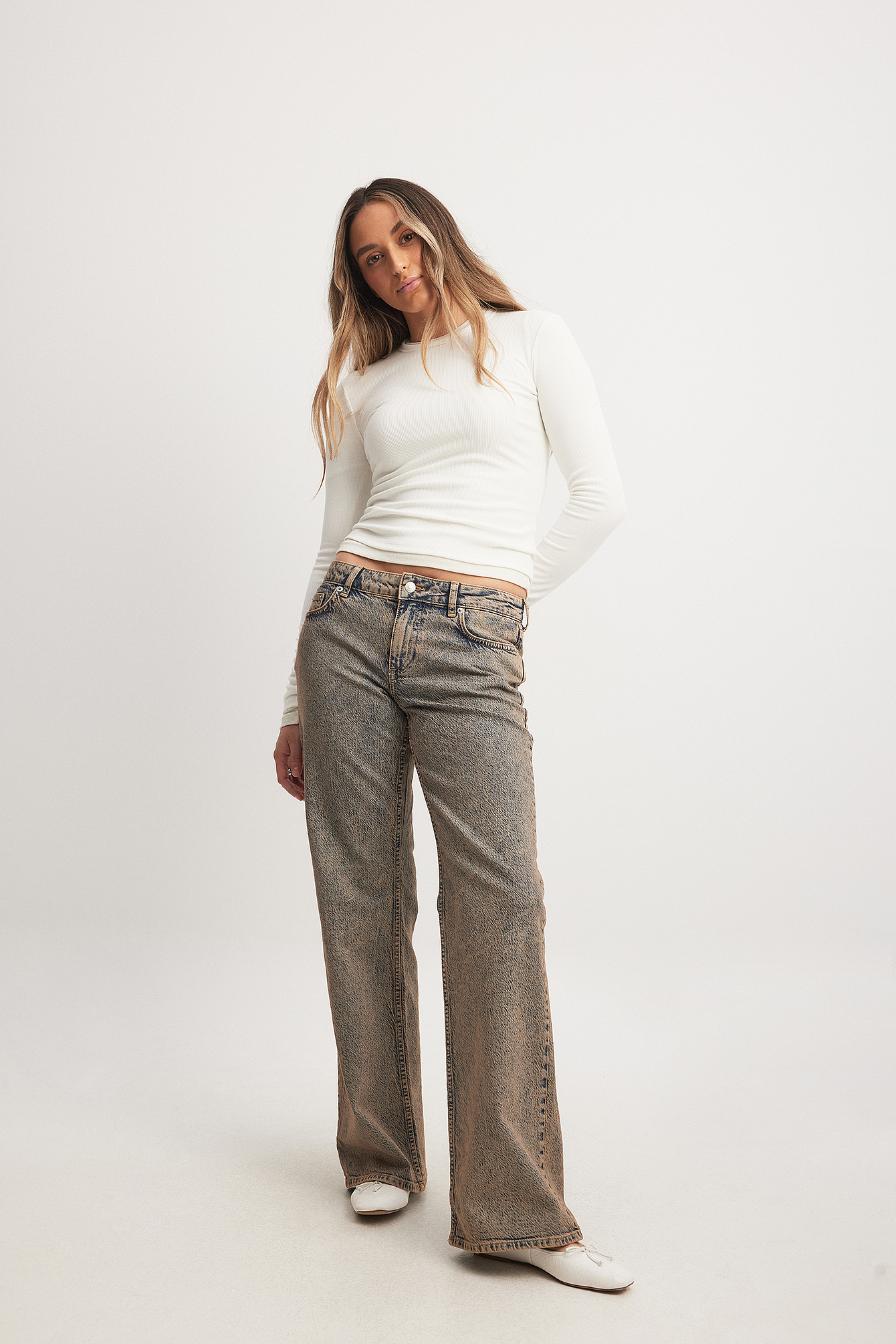 Low Waist Jeans Grey | NA-KD