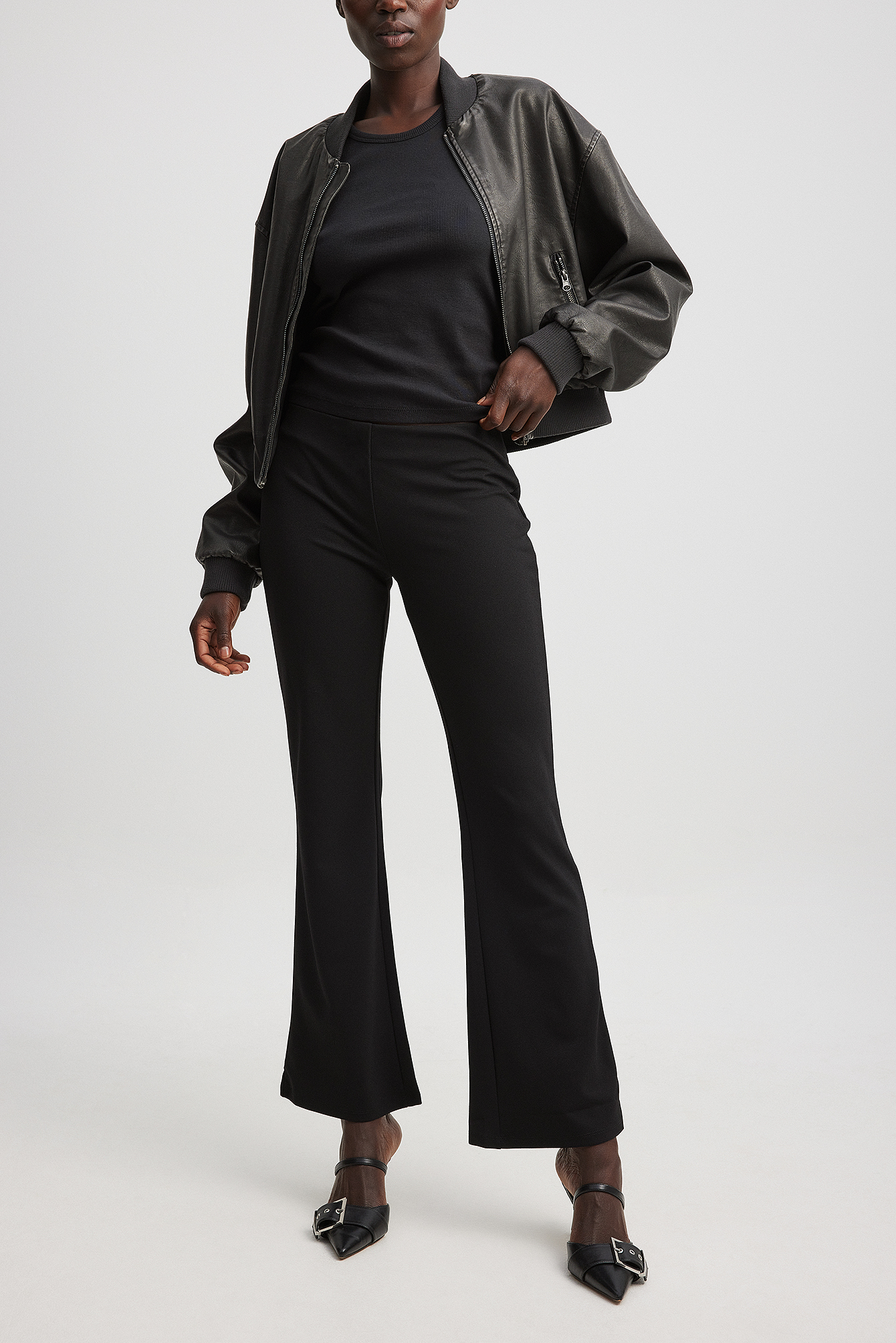 New Look Tall zip detail slim leg trouser in black | ASOS