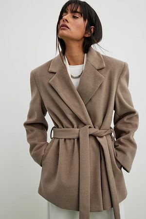 Women's Pleated Dress Double Breasted Jacket Slim Fit Trench Coat Elegant  Retro