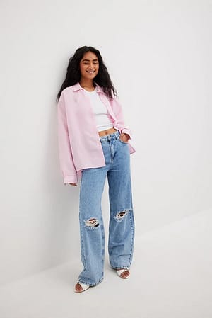Vintage Big Holes Ripped Jeans For Women - RippedJeans® Official Site