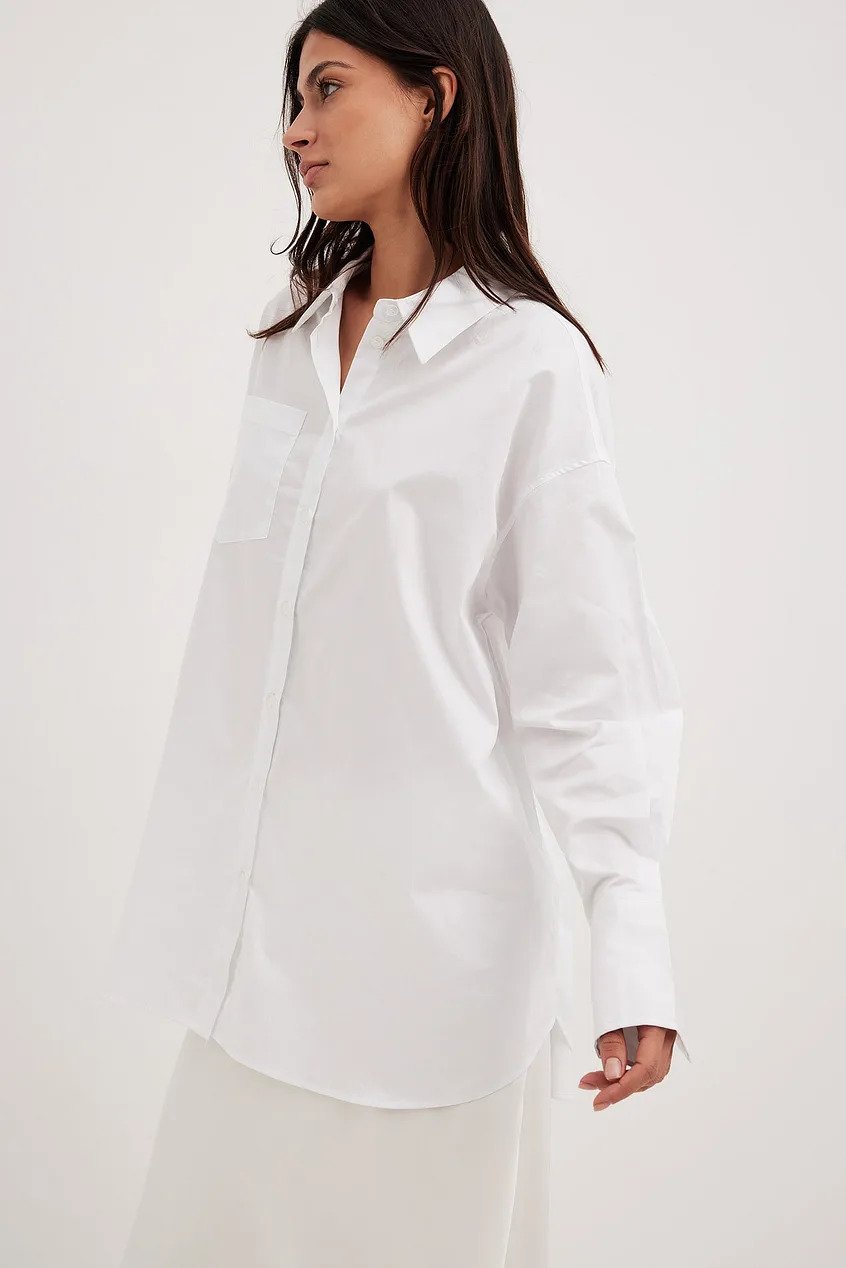 Chemise oversize blanche femme sale