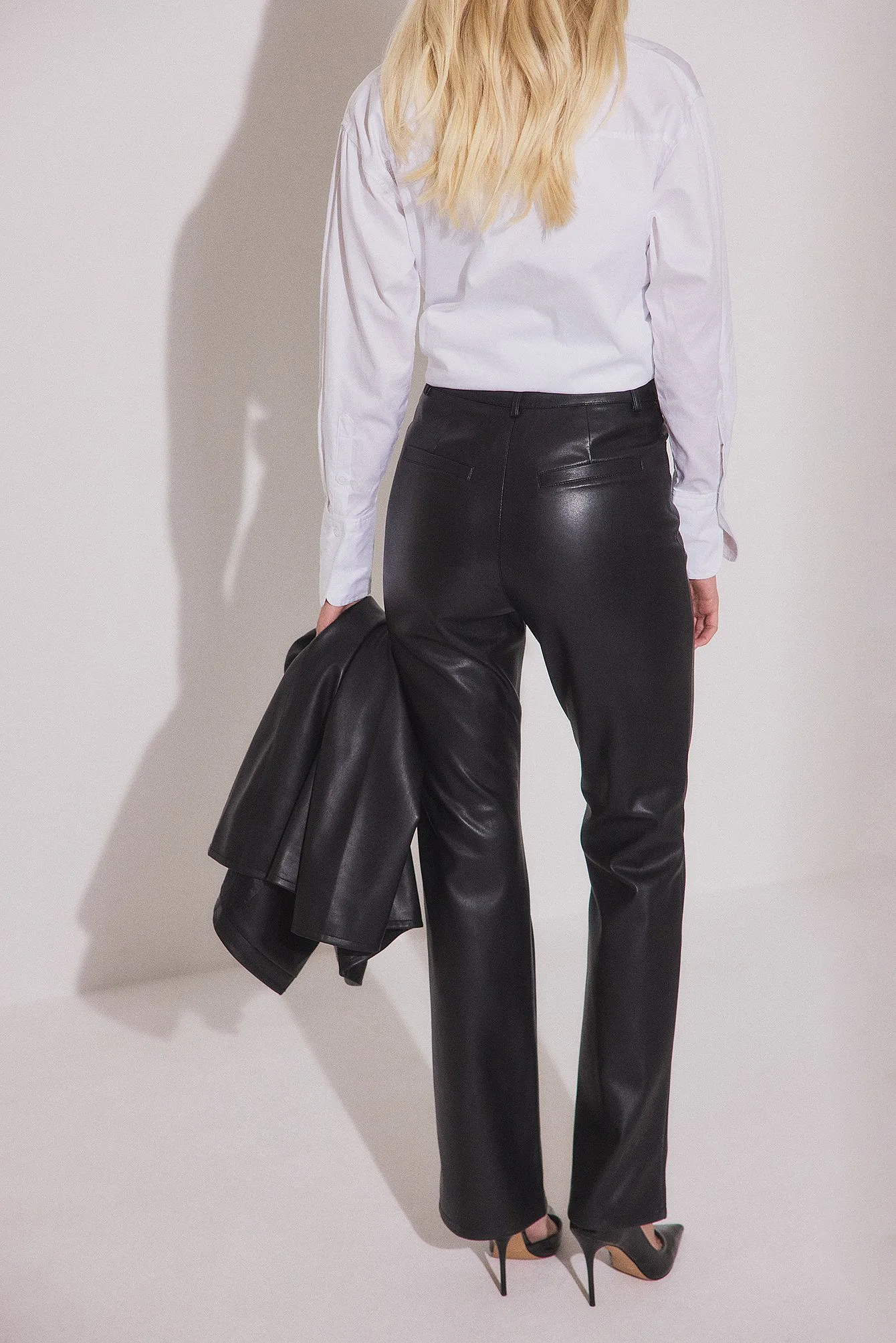 Faux Leather 5 Pocket Western Straight Leg Trousers | Karen Millen