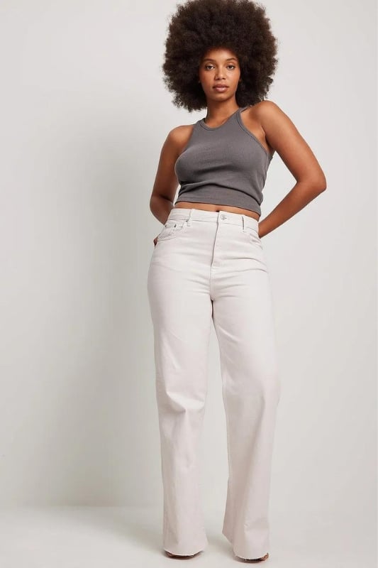 White cropped bootcut on sale jeans