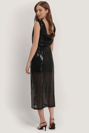 Black Pailletten-Kleid