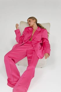 Marked Shoulder Oversized Blazer Pink | NA-KD