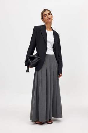 Grey Maxi-Faltenrock