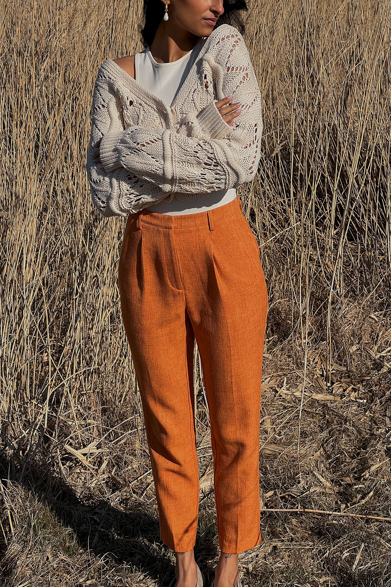 Jackie Z Style Co. - Flowy Ribbed Pants Burnt Orange