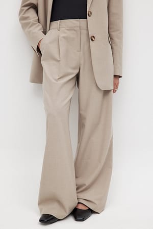 Sand Melange Mid Waist Pants