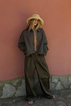 Ivy Green Giacca oversize con coulisse