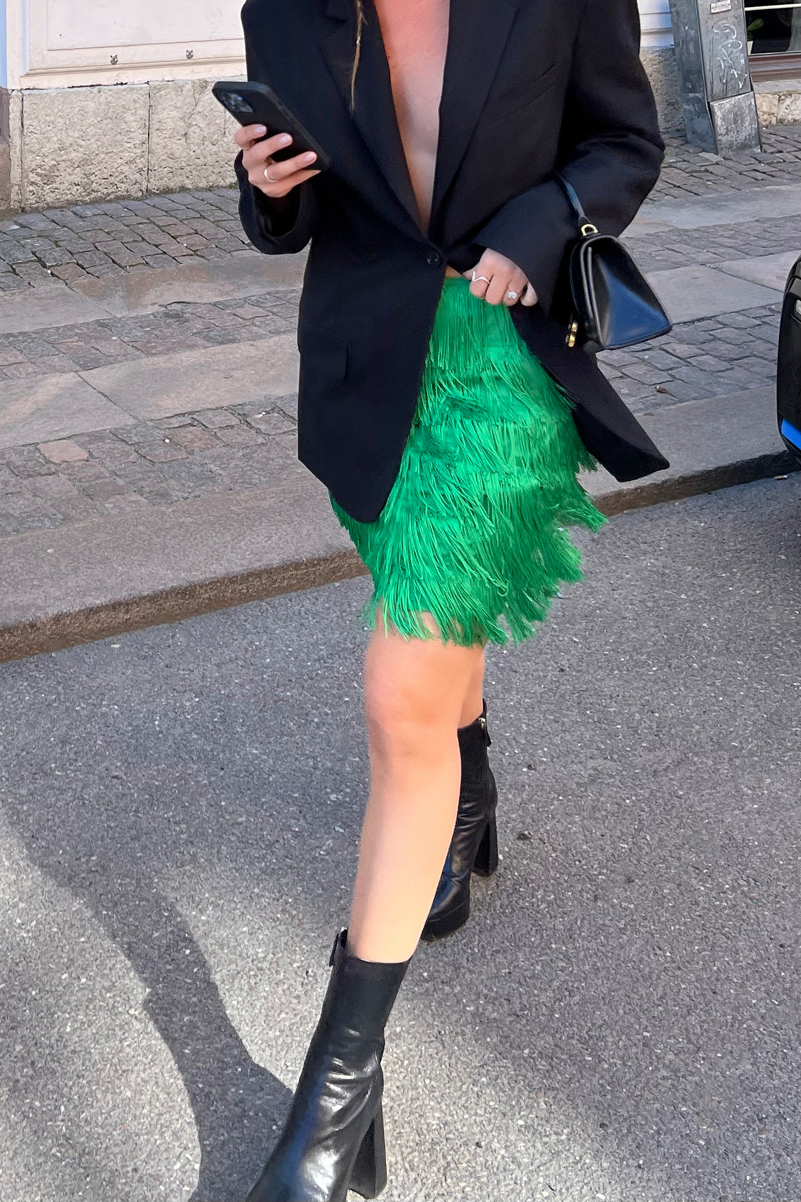 Fringe shop skirt green