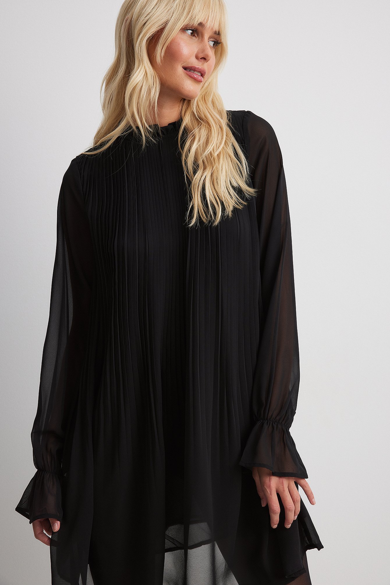 Long black hotsell chiffon dress