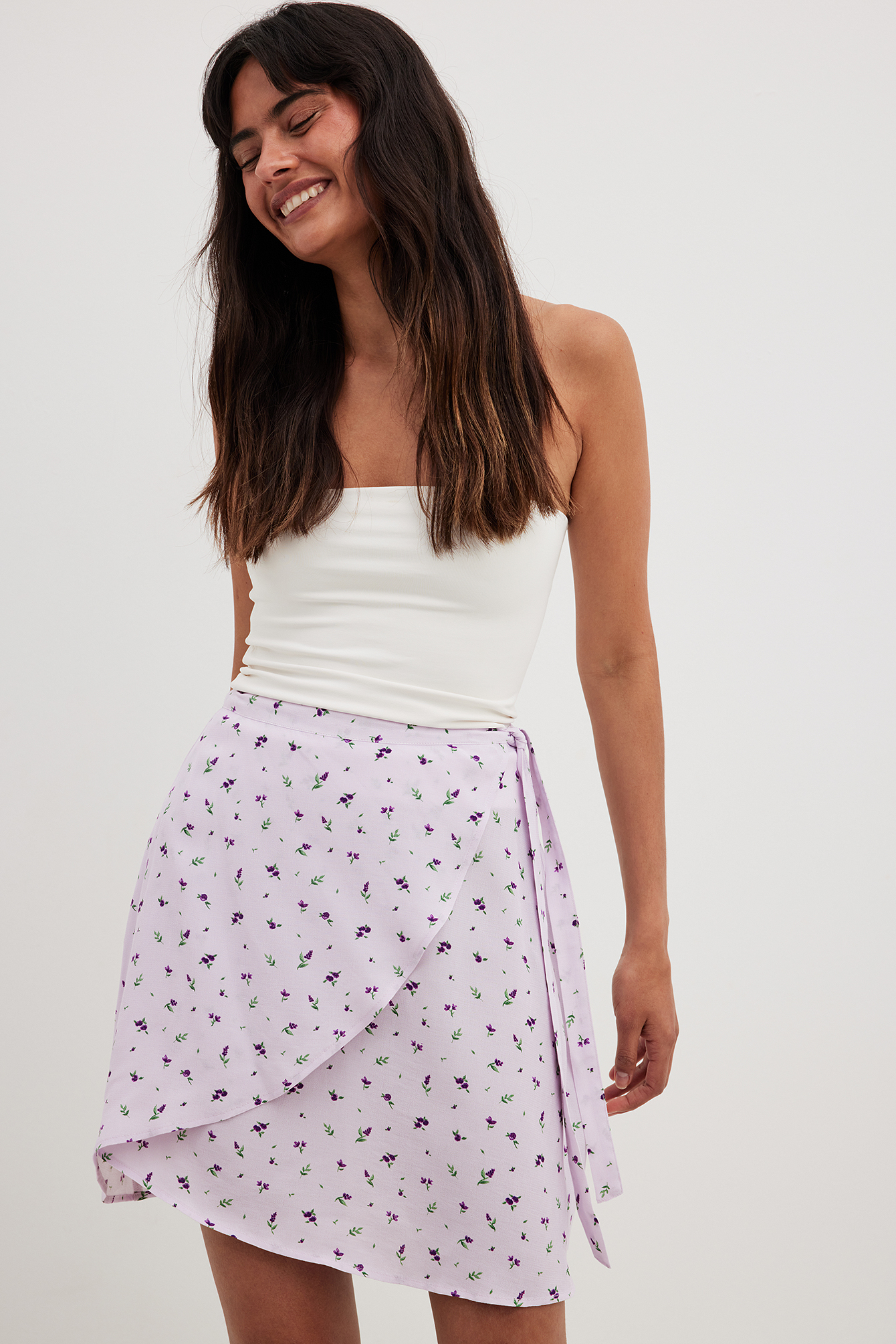 Rose wrap mini skirt sale