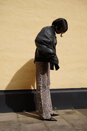 Leoprint Straight Leopard Denim