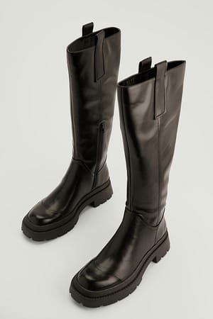 Cap Detailed Shaft Boots Black | NA-KD