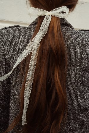 White Petit nœud pour les cheveux en dentelle