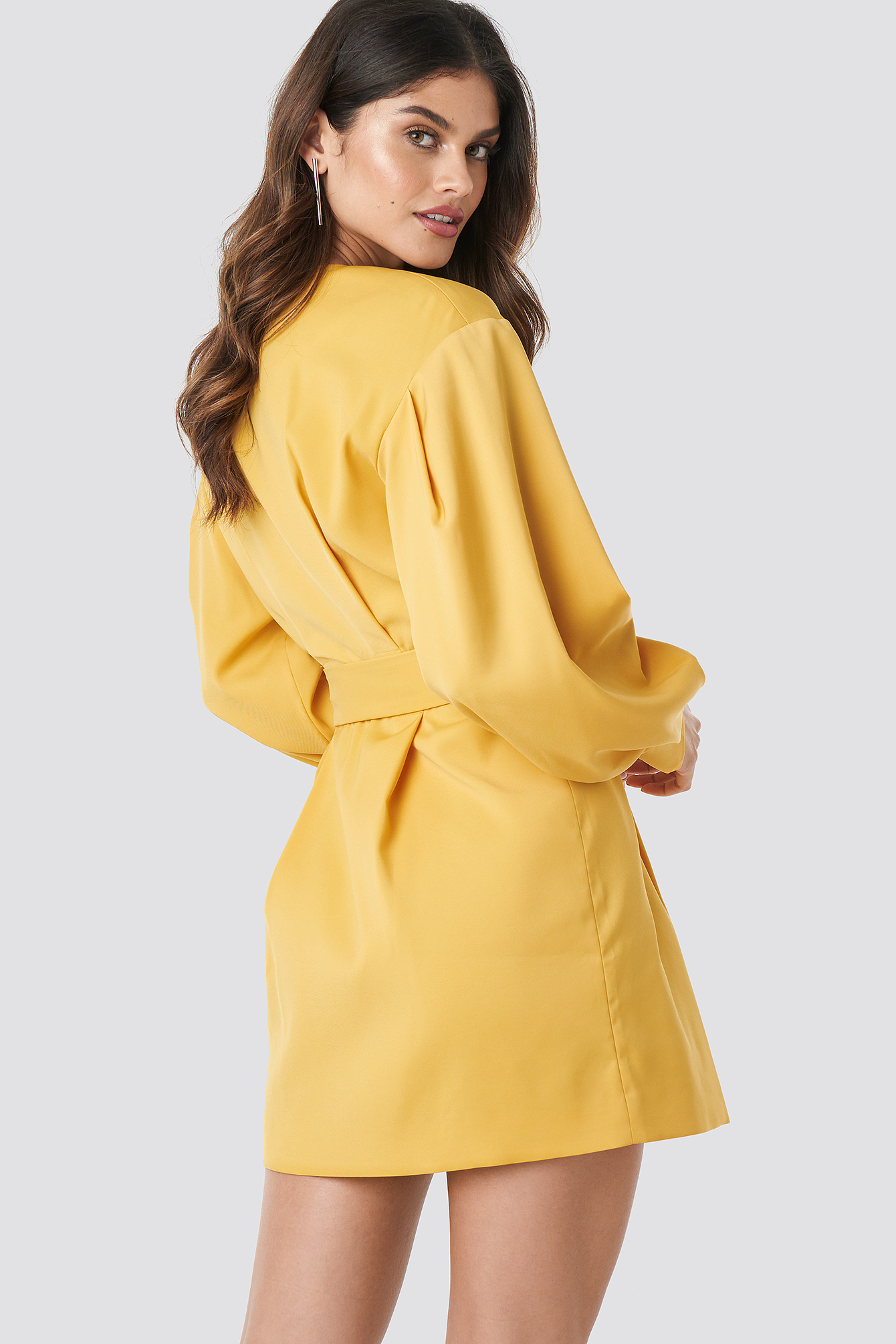 Balloon sleeve sales belted blazer dress