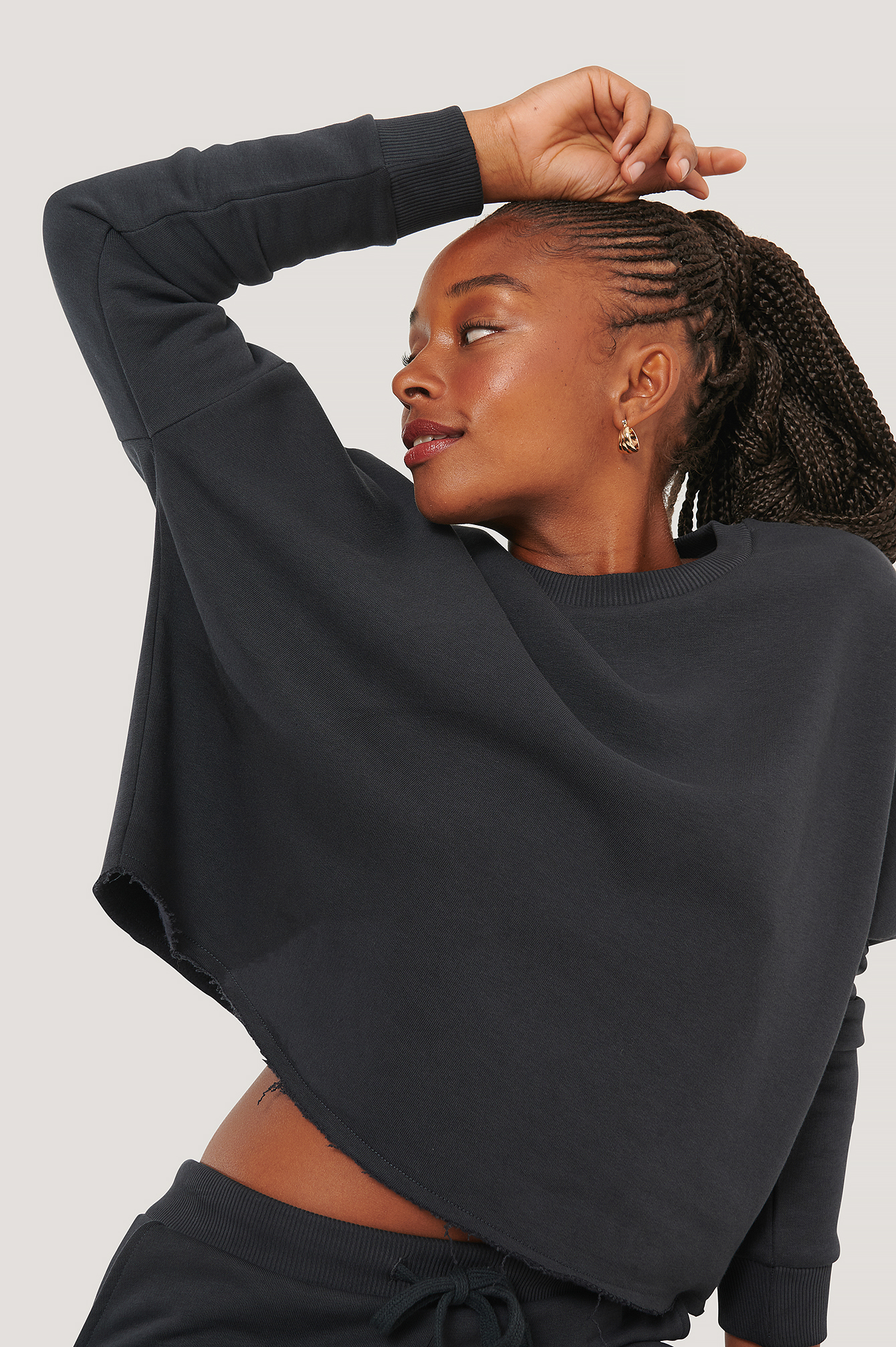 Crop top sweater with hotsell shirt underneath