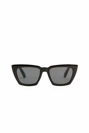Basic Squared Recycled Sunglasses Black | NA-KD