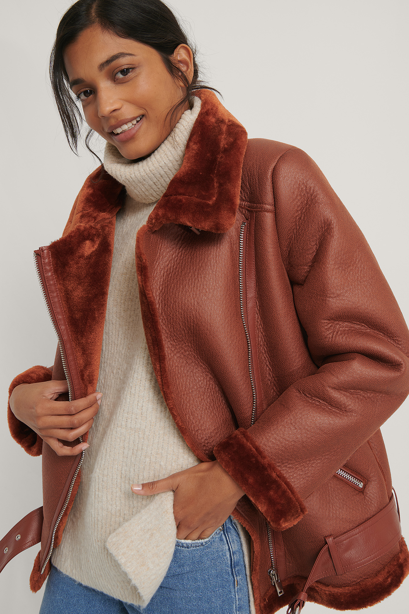 Rust on sale aviator jacket